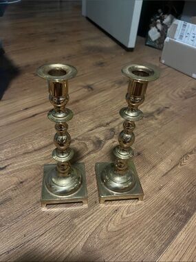 Antique- Brass Candle Holders - Set of 2